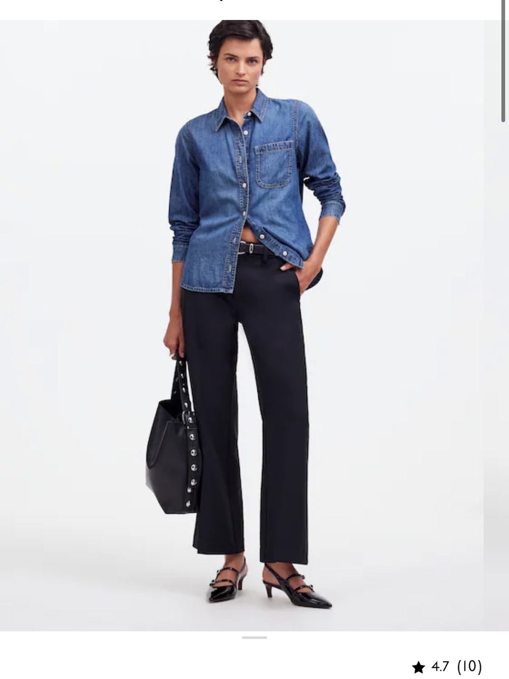 Madewell Kick Out Crop Pants Wool Blend Twill Size 6 - Picture 2 of 15